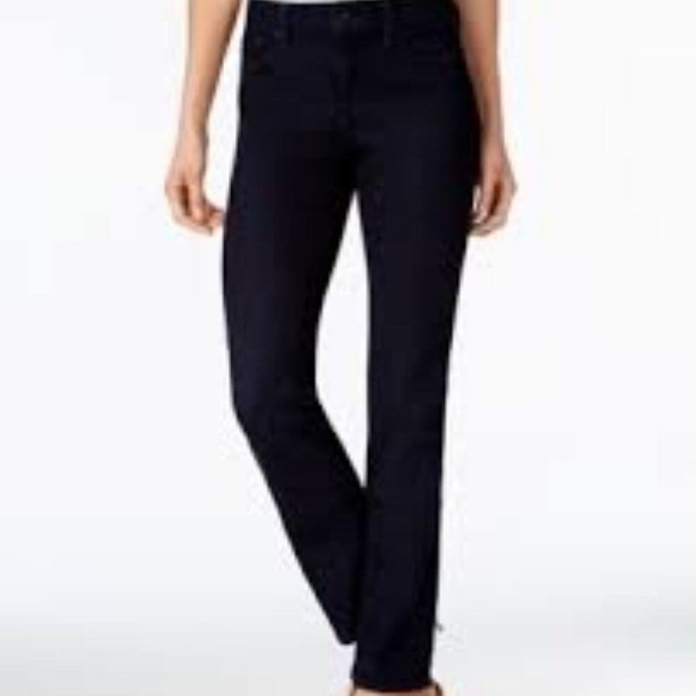 NYDJ Straight Leg Stretch Black Jeans Size 6